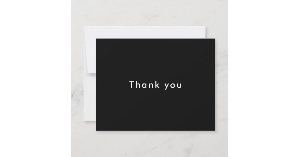Modern Minimalist Black and White Business Thank You Card | Zazzle