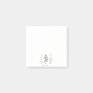 Modern Minimalist Black And White Christmas Tree Post-it Notes