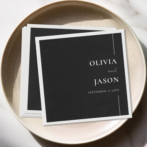Modern Minimalist Black and White Custom Wedding