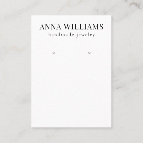 Modern Minimalist Black and White Earring Display Business Card