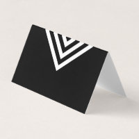 Modern Minimalist Black and White Geometric Place Card
