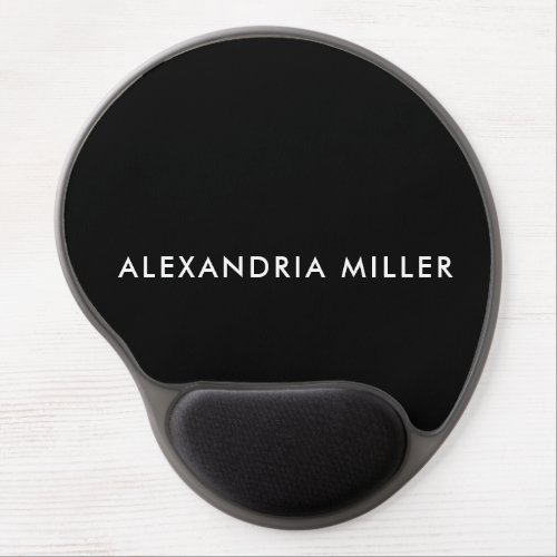 Modern Minimalist Black and White Personalized Gel Mouse Pad