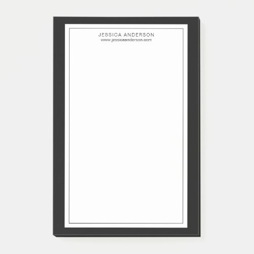 Modern Minimalist Black And White Personalized Post_it Notes