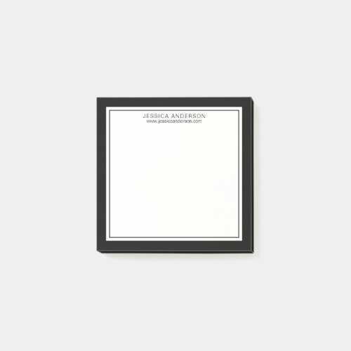 Modern  Minimalist Black And White Personalized Post_it Notes