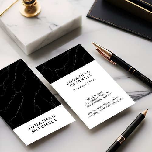 Modern Minimalist Black and White Professional   Business Card