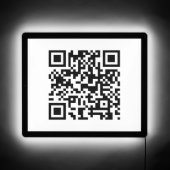 Modern Minimalist Black and White QR Code Cool LED Sign (Front)