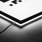 Modern Minimalist Black and White QR Code Cool LED Sign (Corner)