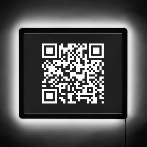 Modern Minimalist Black and White QR Code Cool LED Sign