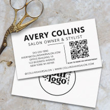Modern Minimalist Black and White Salon QR code