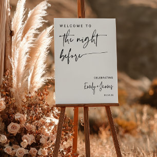 Modern Minimalist Black and White Script Rehearsal Foam Board