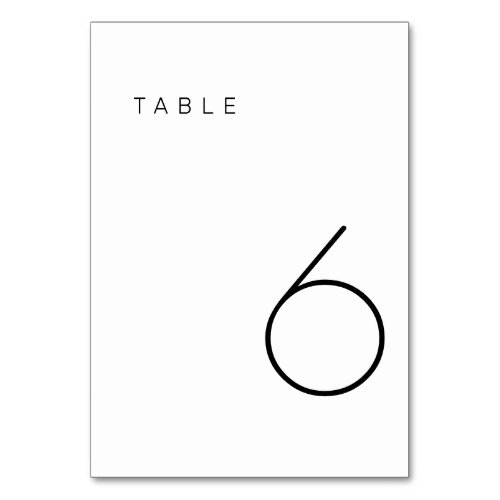 Modern Minimalist Black and White Table Number 1
