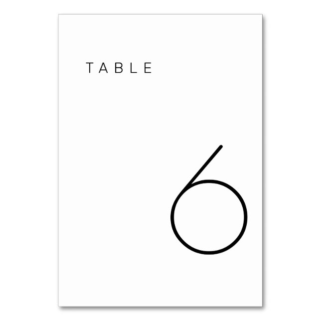 Modern Minimalist Black and White Table Number 1 (Front)
