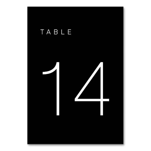 Modern Minimalist Black and White Table Number 14