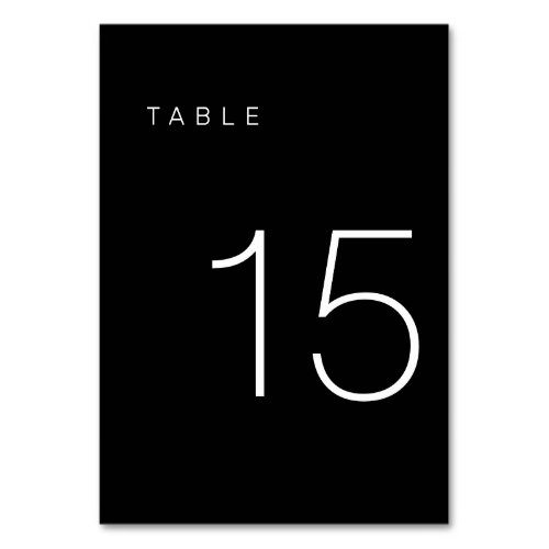 Modern Minimalist Black and White Table Number 15