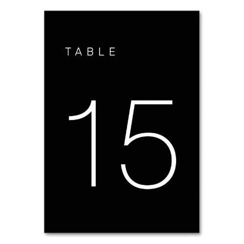 Modern Minimalist Black and White Table Number 15