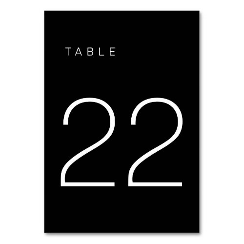 Modern Minimalist Black and White Table Number 22