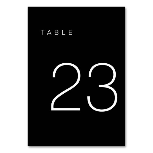 Modern Minimalist Black and White Table Number 23