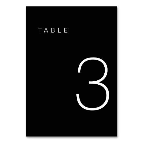 Modern Minimalist Black and White Table Number 3