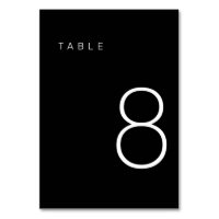 Modern Minimalist Black and White Table Number 8