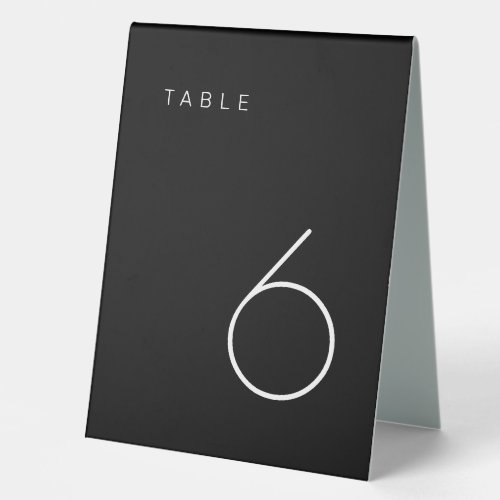 Modern Minimalist Black and White Table Number Table Tent Sign