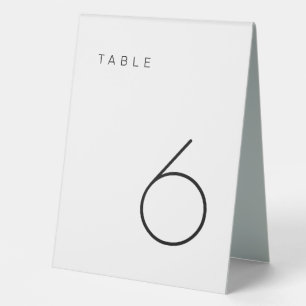 Modern Minimalist Black and White Table Number Tent