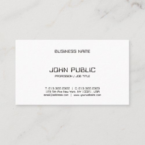 Modern Minimalist Black And White Template Elegant Business Card