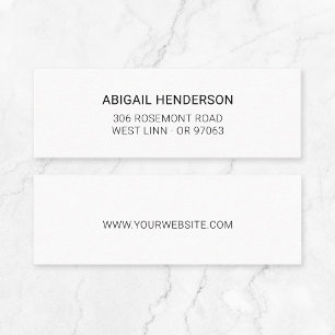 Modern Minimalist Black and White Typo Basic 10 Mini Business Card