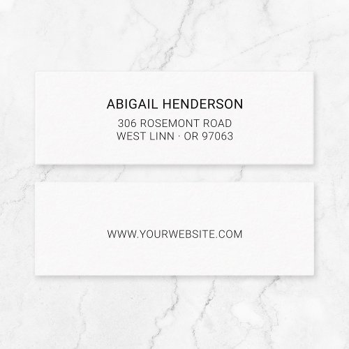 Modern Minimalist Black and White Typo Basic 10  Mini Business Card