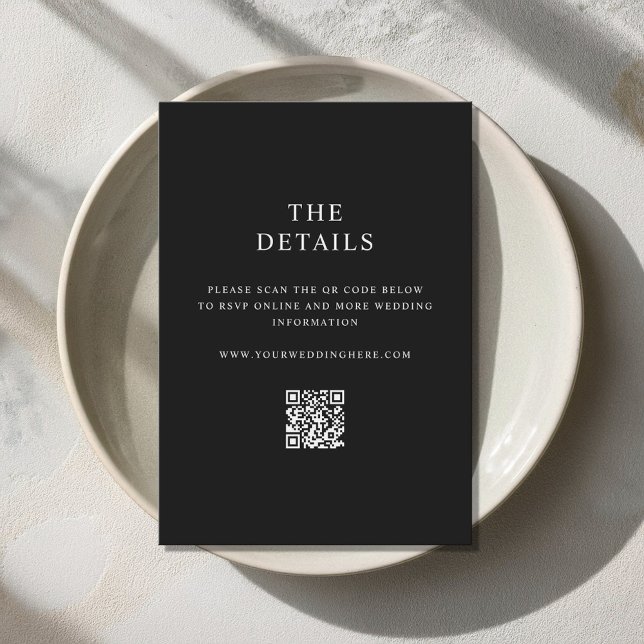 Modern Minimalist Black and White Wedding Enclosure Card (Creator Uploaded)