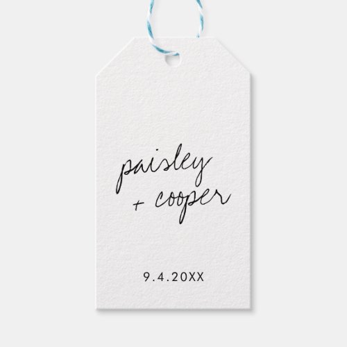 Modern Minimalist Black and White Wedding Favor Gift Tags