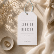 Modern Minimalist Black and White Wedding Favor