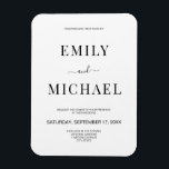 Modern Minimalist Black and White Wedding Invitati Magnet<br><div class="desc">Modern minimalist black and white wedding invitation. Personalize all text and colors in this simple and modern wedding invitation.</div>