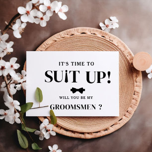 Modern Minimalist Black Asking Groomsman Proposal Note Card