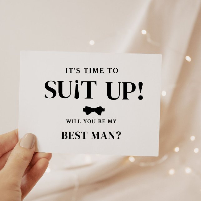 Modern Minimalist Black Asking Groomsman Proposal Note Card (Creator Uploaded)