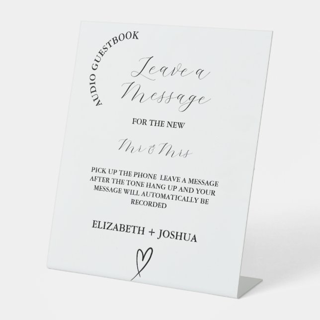 Modern Minimalist Black Audio Guestbook Sign (Front)