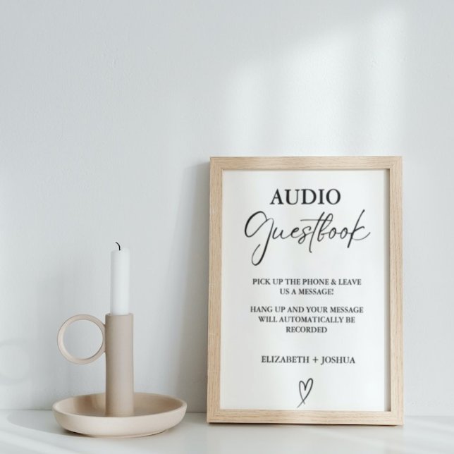 Modern Minimalist Black Audio Guestbook Sign (Creator Uploaded)