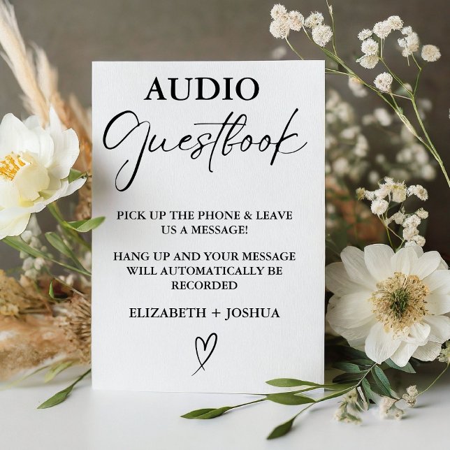 Modern Minimalist Black Audio Guestbook Sign (Creator Uploaded)