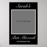 Modern Minimalist Black Bat Mitzvah Photo Prop Poster<br><div class="desc">Bar or Bat Mitzvah photo prop poster frame. Stylish modern minimal white and black design. 
More items are available in this style in our store. You can edit the design further,  change background color,  fonts and add extra text by clicking "customize further" link.</div>