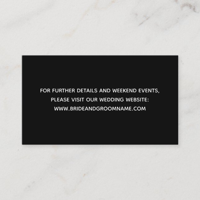 Modern Minimalist Black Bold Wedding Website Enclosure Card (Front)