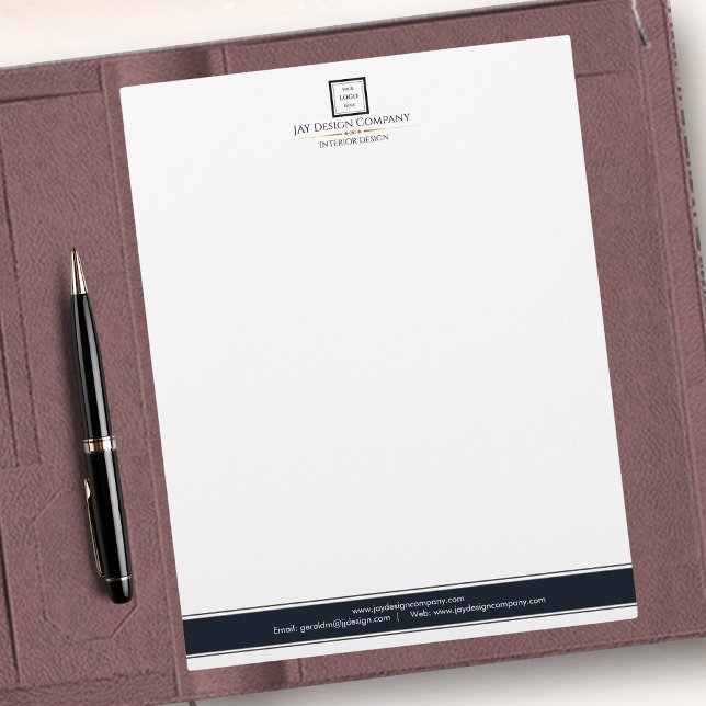 Modern Minimalist Black Border Business Logo Letterhead (Creator Uploaded)