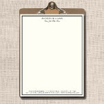 Modern Minimalist Black Border Luxury Boutique Letterhead<br><div class="desc">Are you looking for luxury minimalist letterhead for your boutique or company? Check out this Modern Minimalist Black Border Luxury Boutique Letterhead.</div>