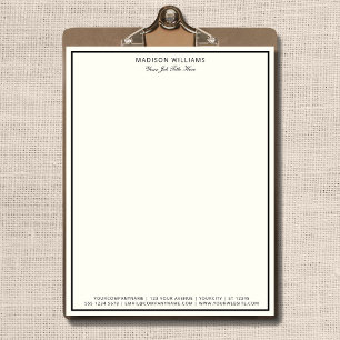 Modern Minimalist Black Border Luxury Boutique Letterhead