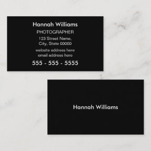 Modern Minimalist Black Business Card
