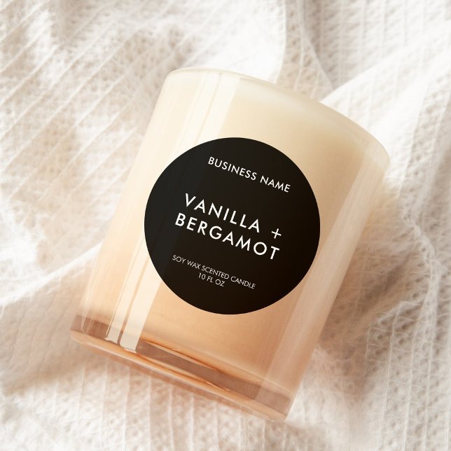 Modern Minimalist Black Candle Label (Creator Uploaded)