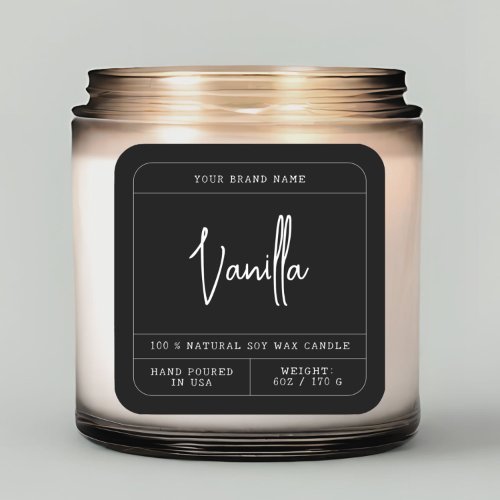 Modern minimalist black candle label