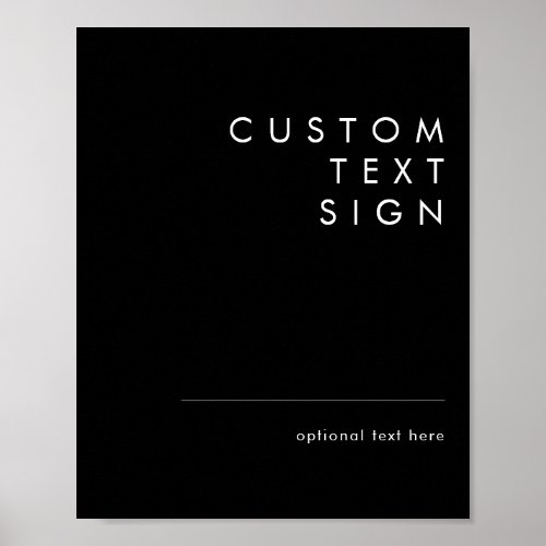 Modern Minimalist  Black Cards and Gifts Custom Poster