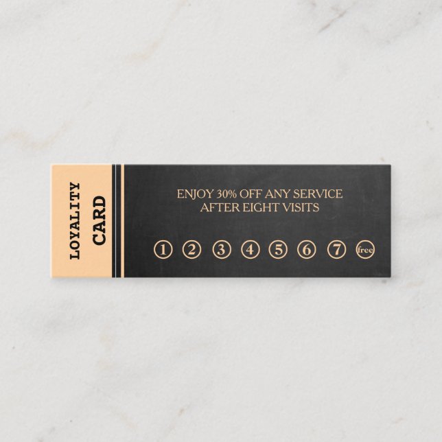 Modern Minimalist Black Chalkboard Loyalty Card (Front)