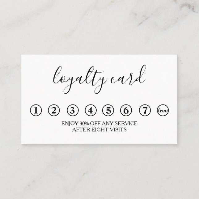 Modern Minimalist Black Chalkboard Loyalty Card (Back)