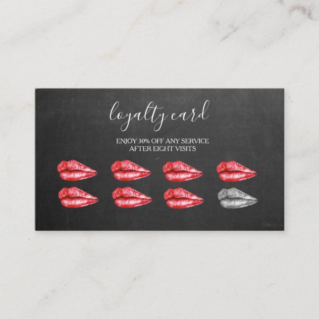 Modern Minimalist Black Chalkboard Makeup Artist Business Card (Front)