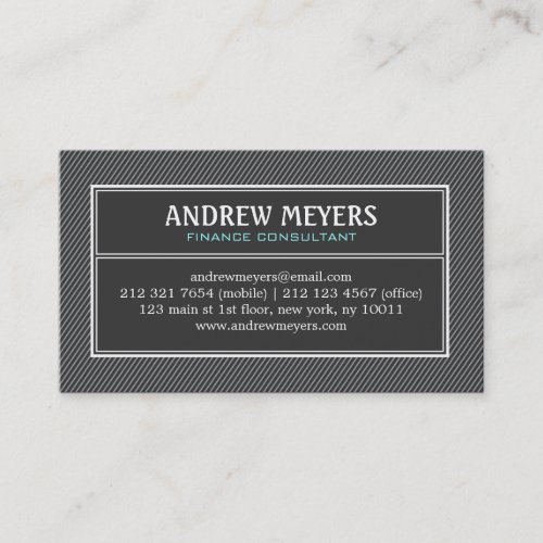 Modern Minimalist Black Consultant Business Card